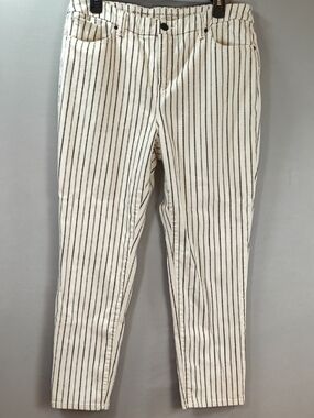 Chicos Women's Girlfriend Slim Leg Ankle Striped Pants Size 2R